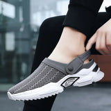 Men Women Summer Sandal Mesh Mules Breathable Padded Beach Flip Flops Shoes Solid Flat Bath Slippers Outside Mens