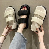Shoes Woman 2024 Slippers Flat Platform Pantofle Luxury Slides New Rubber Designer Fashion PU Female Shoes Womens Slippers