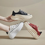 New High Top Cotton Sneakers Fashion Plush Warm Sports Dad's Shoes Color Matching Casual Running Platform Vulcanize