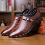 Man Leather Shoes Slip On Flats Oxford Business Office Formal Wedding Shoe Pointed Toe Men Dress Leather Shoes