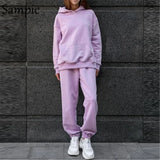 Casual Winter Women Tracksuit Sweatshirt Set Sport Pullovers Oversized Hoodies Shirt Tops And Pants Two Piece Set