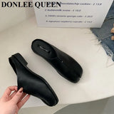 Split Toe Slippers Women Flats Moccasins Casual Shoes Close Toe Mule British Style Loafers Soft Ballerina Outdoor