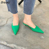 Pointed Toe Single Shoes Summer Women Simple Solid Color Sandals Slippers Small High Heels Thin Heels Woman