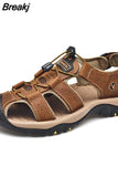 Genuine Leather Men Shoes Casual 2023 Summer Beach Comfortable Sandal Outdoor Big Size Male Sandalias Hiking