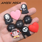 Single Sale Spirited&Away Shoe Charms Accessories Cute No Face man Garden Shoe Decoration for croc jibz Kid's X-mas