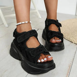 Women's White Chunky Sandals Summer 2023 New High Platform Wedges Shoes Woman Non Slip Thick Bottom Sandalias Mujer
