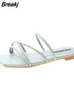 Women Slingback Sandals 2023 New Women's Shoes Summer Flats Casual Flip Flops Shallow Female Slides Open-toe