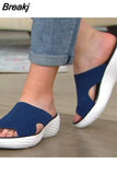 Women Orthopedic Stretch Orthotic Sandals Female Open Toe Breathable Slides Stretch Cross Shoes Outdoor Casual Beach