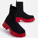 Women Boots White Platform Boots For Winter Autumn Botas Femininas Socks Ankle Boots Platform Shoes Women Heels Botines