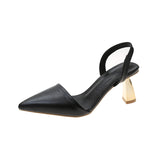 Breakj Heel Baotou Sandals Female Summer 2023 New Good Match Pointed Thick Heel Female Empty Fashion
