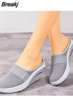Women Walking Shoes Air Cushion Slip-On Orthopedic Diabetic Ladies Platform Mules Mesh Lightweight Slipper Wedge Female