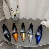 Women Fashion Sweet Silver High Heel Sexy Pumps Thin Heels Party Dress Female Shoe Mujer Women's