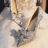 Shoes for Women Bride Luxury High Heels Stiletto Silver Gold Elegant Dress Evening Parties Pointed Toe