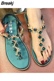 2023 New Designers Beach Sandal Ladies Green Shoes Light Roman Flip Flops Women's Summer Footwear Fashion Women