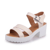 Size 45 Women Ankle Buckle High Heel Sandals Summer 2023 Fashion Platform Sandles Woman Thick Sole Gladiator Sandalias