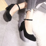 Women's High Heels Round Toe 2023 New Fashion Shoes Thick Heel Pink Women's Shoes Elegant and Comfortable Ladies