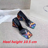 High Heel Sandals Women's Slides Open Toe Thick-Soled Ladies Slippers Party Mules Shoes Women Shoes High Heels
