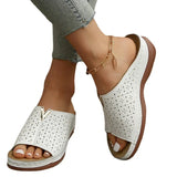 Breakj Summer New Large-Size Hollow Slope And Cool Slippers Women's Fish Mouth Thick-Soled Ladies