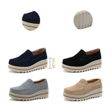 New Autumn Women Roud Toe Sneakers Faux Suede Platform Loafers Slip On Casual Moccasins Ladies Walking Shoes Driving