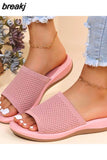 Women Sandals Summer Casual Sandals Slip On Flat Elastic Force Women Shoes Outdoor Sandals For Beach Light Slipper Zapatos