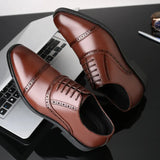 Men Dress Shoes Leather Fashion Derby Shoes Classic Casual Business Wedding Footwear Lace-up British Style Male Formal