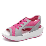 Breakj Fish Mouth Thick Soles High Rocking Shoes Sandals Korean Version Of Casual Pine Women's Shoes Fashion Sports Casual Net Cloth