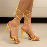 Summer Elegant Strap Solid Color Square Toe High Heels Open Toe Fashion Sexy Banquet Women's Shoes pumps women