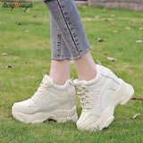 Chunky platform shoes Women 2024 Fashion Ladies Platform High Wedges mesh Casual Shoes Woman Chunky Black