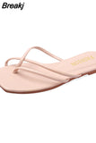 Slippers Women Summer Shoes Casual Flat Bottom Sandals Flip Flops Candy Color Indoor Outdoor Beach Slides Cross