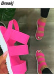 Women Sandals New Flat Heel Platform Cross Strap Open Toe Plus Size Outdoor Sport Beach Casual Shoes on