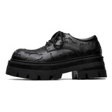Breakj 2023 New Men's Leather British Platform Casual Derby Shoes Full Wear Crack Low Top