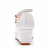 Queen Women's High Heels Pumps Sexy Bride Party Thick Round 5CM Wedges Dress Shoes Platform Lady