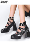 Women Mary Janes Pumps Shoes Brand Design 2023 Spring Gothic Style Lolita Sweet Girl Office Lady High Heels Pumps