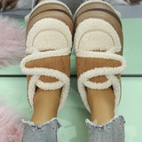 Keep Warm Lamb Wool Ankle Boots Women Non Slip Platform Cotton Padded Shoes Woman Flat Heel Plush Winter Boots
