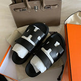 Breakj The New Summer Slippers Are Velcro Solid Color Casual