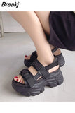 Women Platform Sandals Height Increasing Buckle Summer Beach Shoes Thick Sole Women Sandals Big Size 42 High Heels