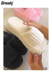 Women's Fashion Open-to-e Home Slippers Women's New Style platform slippers Summer Large Size Thick Soles, Towel Plush