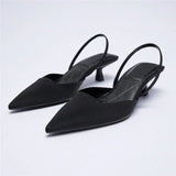 Pointed Toe Sequin Buckle Slippers For Women Shallow Mouth Back Strappy Low Heel Sandals Women Summer 2021 Flat