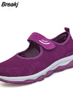 Soft Mom Sneakers 2023 Summer Breathable Mesh Travel Casual Shoes for Women Comfort Lightweight Flat Sport
