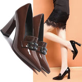 Breakj Autumn Women's Shoes Fashion Tip Fine Heel Single Shoes British Wind Shoes High Heels Spring And Autumn Work Single Shoes