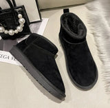 Boots Women's Short Tube Thickened Cotton Shoes Non-slip Winter New Shoes Student Women's Shoes 2023 Black
