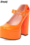 Dropship 2023 Spring Summer Platform Woman Mary Janes Shoes Pumps Elegant Office Lady Woman Shoes Pumps Big Size