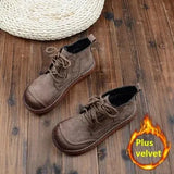 Retro Short Boots Japanese Thick-Sole Students Doll Shoes Mori Round Head Lace-Up Ankle Boots College Wind Womens