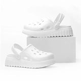 Summer Outdoor Hole Shoes for Women 2024 Solid Closed Toe Clogs Beach Slippers Woman Eva Non-Slip Cloud Slides
