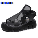 Toe Platform Heel Women Sandals Summer Shoes New Black Wedge Heel Sandals Women Summer Breathable High Quality