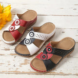 Mixed Color Summer Wedge Slippers Women 2023 Fashion Hollow Out Platform Sandals Woman Non Slip Beach Shoes Size