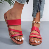 Flat Heel Sandals for Women 2024 New Casual Beach Slippers Fashion Dress Flip Flops Woman Slip-On Gladiator Sandals