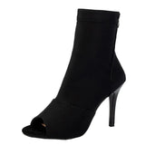 2023 New Fashionable Simple Hollowed-Out Short-Tube Jazz Dance High-Heeled Fish Mouth Cool