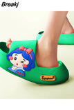 Cute Dog Thick Sole Soft Women Sandals Bathroom Beach Indoor Outdoor Men Slides 2023 New Summer Women's Home