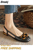 Women's Sandals 2023 Elegant Office Ladies Shoes and Sandals Women Casual Shoes Square Heel Sandals Slip On Woman